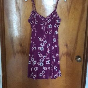Purple open backed dress
